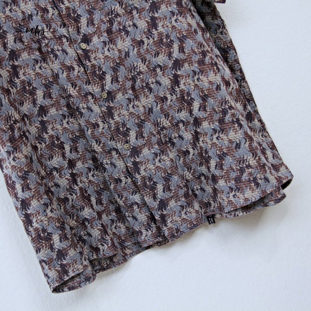 Jhane Barnes Abstract Pattern Button Cotton Short… - image 4